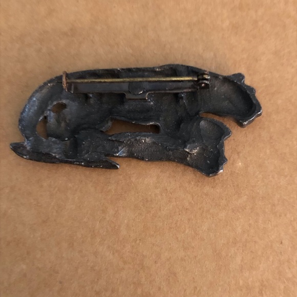 Vintage Silver Lion/Tiger Pin Brooch Like New - Picture 3 of 4